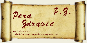Pera Zdravić vizit kartica